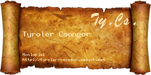 Tyroler Csongor névjegykártya